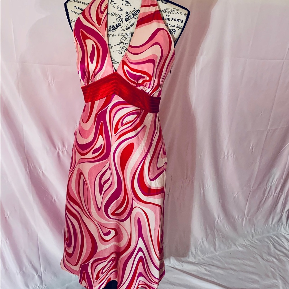 Laundry by Shelli Segal silk halter dress sz.6